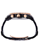 Mens Black & Rose Gold Tone Diamond Watch | Appx. 1.5 Carats