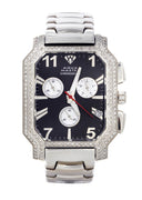 Mens White Gold Tone Diamond Watch | Appx. 2 Carats