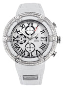 Mens White Gold Tone Diamond Watch | Appx. 5.35 Carats