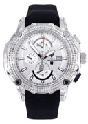 Mens White Gold Tone Diamond Watch | Appx. 1.6 Carats