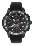 Mens Black Steel Tone Diamond Watch | Appx. 1.6 Carats