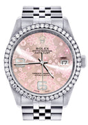 Mens Rolex Datejust Watch 16200 | 36Mm | Pink Flower Dial | Jubilee Band