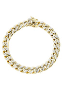 Hollow Womens Diamond Cut Miami Cuban Link Bracelet 10K Gold