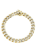 Hollow Womens Diamond Cut Miami Cuban Link Bracelet 10K/14K Gold