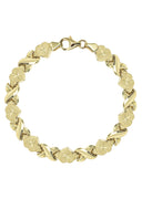 YELLOW GOLD "XO HEART" NECKLACE & BRACELET SET FOR WOMEN | APPX 16.9 GRAMS