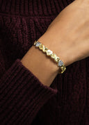 YELLOW GOLD "XO HEART" DIAMOND CUT BRACELET FOR WOMEN | APPX 5.5 GRAMS