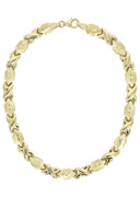 YELLOW GOLD "XO" NECKLACE & BRACELET SET FOR WOMEN | APPX 17.1 GRAMS