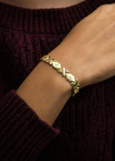 YELLOW GOLD "XO" NECKLACE & BRACELET SET FOR WOMEN | APPX 17.1 GRAMS