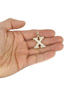 Diamond 10K Yellow Gold Letter "X" Necklace | Appx. 15.3 Grams