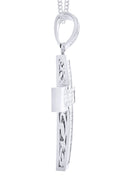 14 White Gold Cross Diamond Pendant & Cuban Chain | 11.25 Carats
