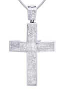 14 White Gold Cross Diamond Pendant & Franco Chain | 18.92 Carats