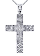 14 White Gold Cross Diamond Pendant & Franco Chain | 18.92 Carats
