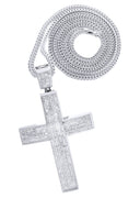14 White Gold Cross Diamond Pendant & Franco Chain | 18.92 Carats