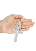 14 White Gold Cross Diamond Pendant & Franco Chain | 18.92 Carats