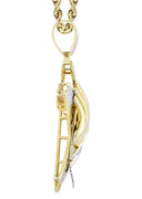 10K Yellow Gold Cross Pendant & Rope Chain | 0.67 Carats