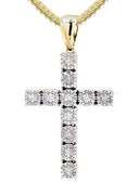 10K Yellow Gold Cross Pendant & Franco Chain | 0.31 Carats