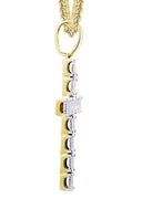 10K Yellow Gold Cross Pendant & Franco Chain | 0.31 Carats