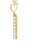 10K Yellow Gold Hamsa  Pendant & Cuban Chain | 2.02 Carats