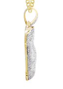10K Yellow Gold Muscle Arm Pendant & Cuban Chain | 0.97 Carats