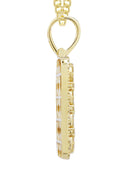 10K Yellow Gold Dog Tag Pendant & Cuban Chain | 3.06 Carats