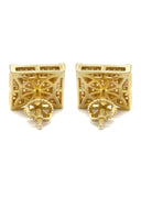 14K Yellow Gold Diamond Earrings For Men | 0.35 Carats | 3.62 Grams