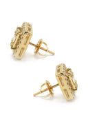 14K Yellow Gold Diamond Baguette Earrings For Men | 0.96 Carats | 4.51 Grams