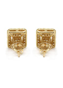 14K Yellow Gold Diamond Baguette Earrings For Men | 0.96 Carats | 4.51 Grams