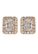 14K Yellow Gold Diamond Baguette Earrings For Men | 0.95 Carats | 4.74 Grams