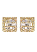 14K Yellow Gold Diamond Baguette Earrings For Men | 1.05 Carats | 4.23 Grams