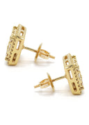 14K Yellow Gold Diamond Baguette Earrings For Men | 1.05 Carats | 4.23 Grams