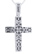 14 White Gold Cross Diamond Pendant & Cuban Chain | 10 Carats