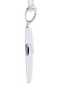 14 White Gold Cross Diamond Pendant & Cuban Chain | 10 Carats