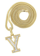 Diamond 10K Yellow Gold Letter "Y" Necklace | Appx. 13.5 Grams