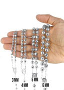 14K White Gold Rosary Chain