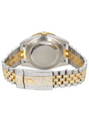 Womens Diamond Iced Out Rolex Datejust 41 | 25 Carats Of Diamonds | Mother Of Pearl Dial | Two Tone | Two Row | Jubilee Band
