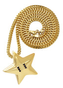 Gold Plated Franco Link Chain & Star Pendant | Appx. 20 Grams