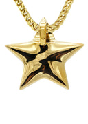 Gold Plated Franco Link Chain & Iced Out Star Pendant | Appx. 7 Grams