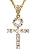 Gold Plated Rope Chain & Ankh Pendant | Appx. 10 Grams