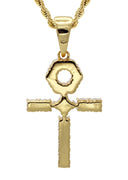 Gold Plated Rope Chain & Ankh Pendant | Appx. 10 Grams