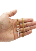 Gold Plated Rope Chain & Ankh Pendant | Appx. 10 Grams