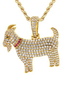 Gold Plated Cuban Link Chain & Goat Pendant | Appx. 14.5 Grams