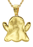 Gold Plated Cuban Link Chain & Ghost Emoji Pendant | Appx. 18.2 Grams