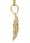 Gold Plated Cuban Link Chain & Ghost Emoji Pendant | Appx. 18.2 Grams