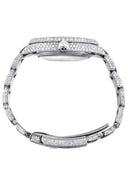 Womens Diamond Iced Out Rolex Datejust 41 | 25 Carats Of Diamonds | Aquamarine Mother of Pearl Dial | Two Row | Oyster Band