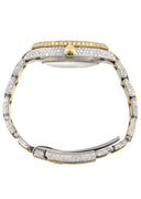 Womens Diamond Iced Out Rolex Datejust 41 | 25 Carats Of Diamonds | Gold Diamond Dial | Two Tone | Two Row | Oyster Band