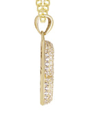 10K Yellow Gold Bubble Letter "A" CZ Necklace | Appx. 4.3 Grams