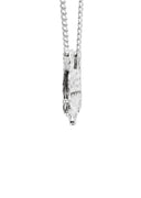 14K White Gold Ladies Full Diamond Name Plate Necklace