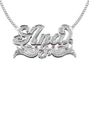 14K Ladies White Gold Diamond Cut Name Plate Necklace | Appx. 11.4 Grams