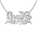 14K Ladies White Gold Diamond Cut Name Plate Necklace | Appx. 11.4 Grams