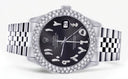 Mens Rolex Datejust Watch 16200 | 36Mm | Diamond Black Arabic Numeral Dial | Two Row 4.25 Carat Bezel | Jubilee Band